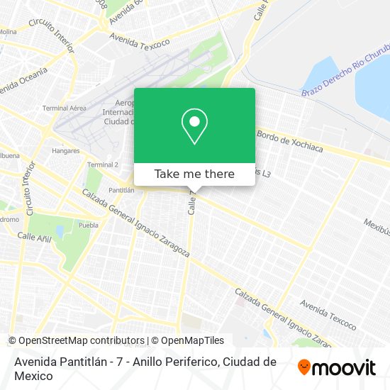 Mapa de Avenida Pantitlán - 7 - Anillo Periferico