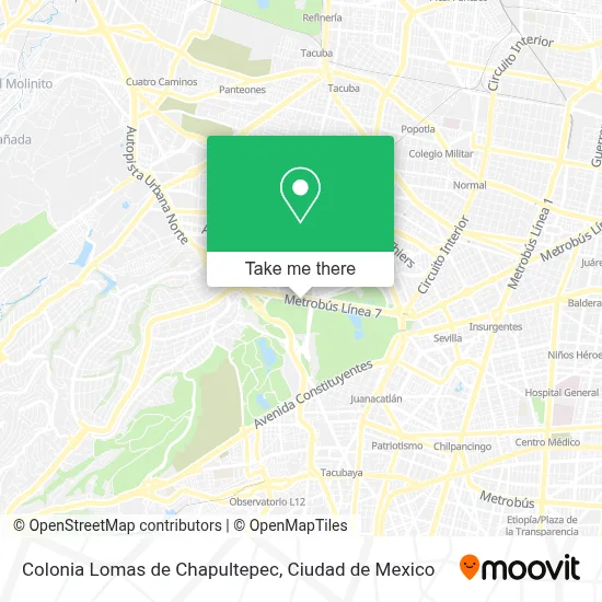 Colonia Lomas de Chapultepec map