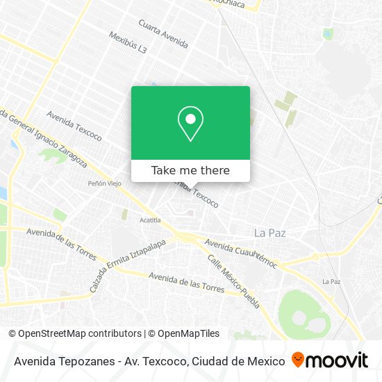 Avenida Tepozanes - Av. Texcoco map