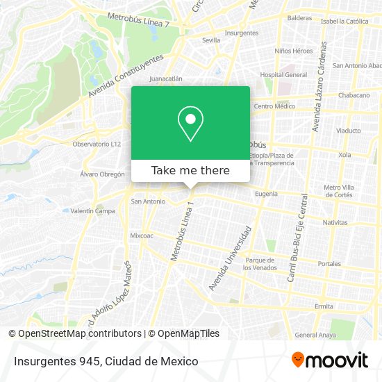 Insurgentes 945 map