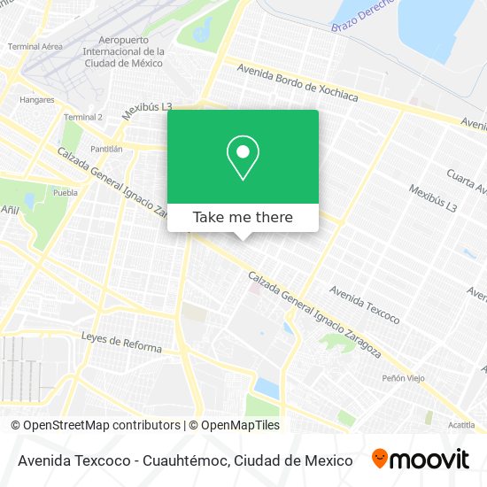 Avenida Texcoco - Cuauhtémoc map