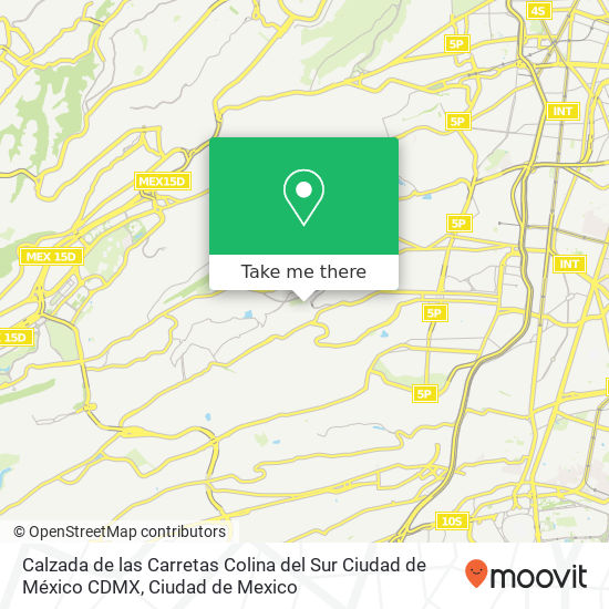 Calzada de las Carretas  Colina del Sur  Ciudad de México  CDMX map