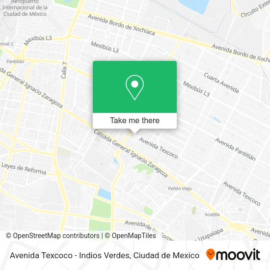 Mapa de Avenida Texcoco - Indios Verdes