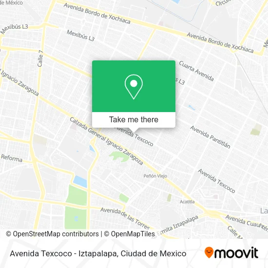 Avenida Texcoco - Iztapalapa map