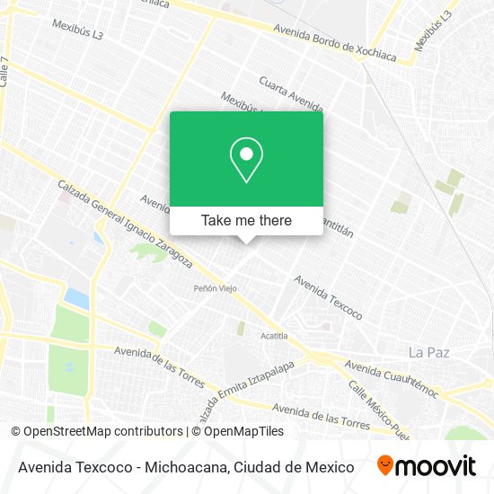 Avenida Texcoco - Michoacana map