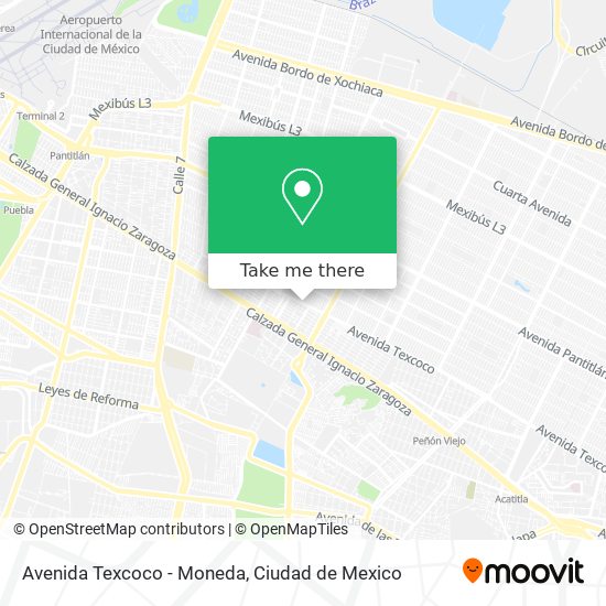 Avenida Texcoco - Moneda map