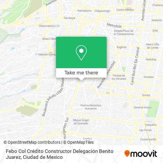 Febo  Col Crédito Constructor  Delegación Benito Juarez map