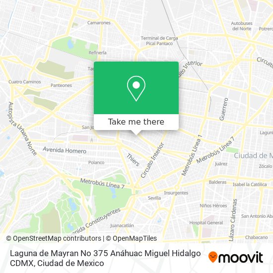 Mapa de Laguna de Mayran No  375 Anáhuac Miguel Hidalgo  CDMX