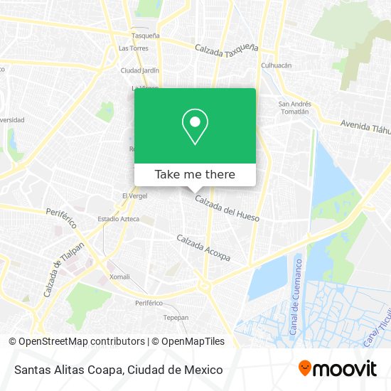 How to get to Santas Alitas Coapa in Coyoacán by Bus?