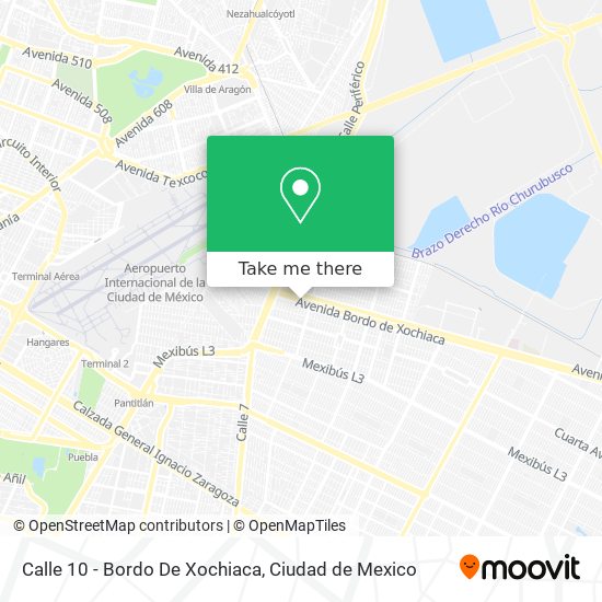Calle 10 - Bordo De Xochiaca map