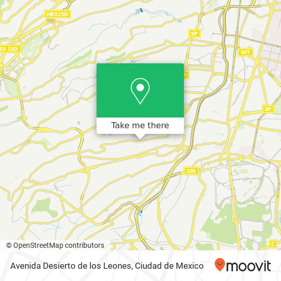 Mapa de Avenida Desierto de los Leones