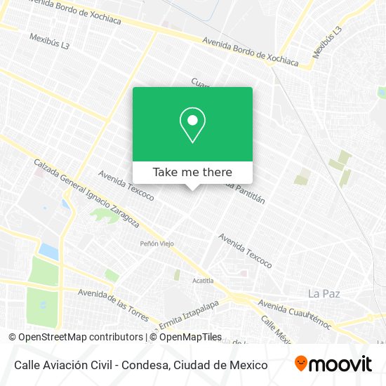 Mapa de Calle Aviación Civil - Condesa