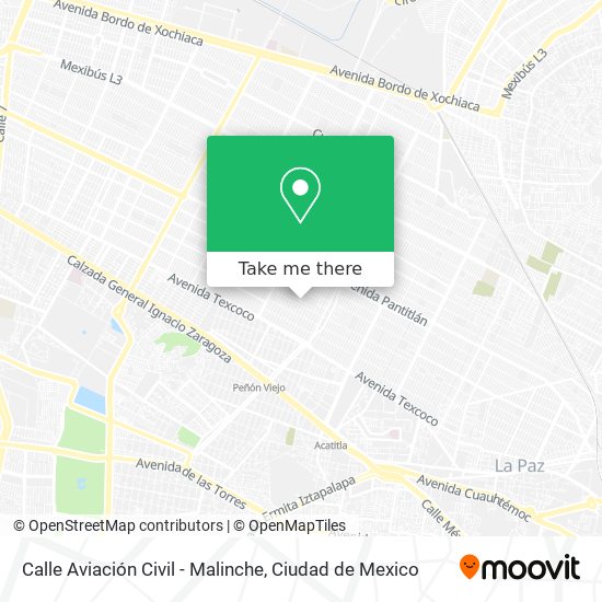 Mapa de Calle Aviación Civil - Malinche