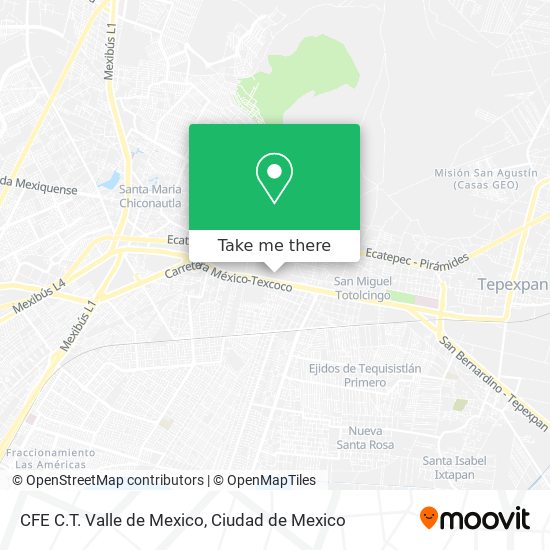 CFE C.T. Valle de Mexico map