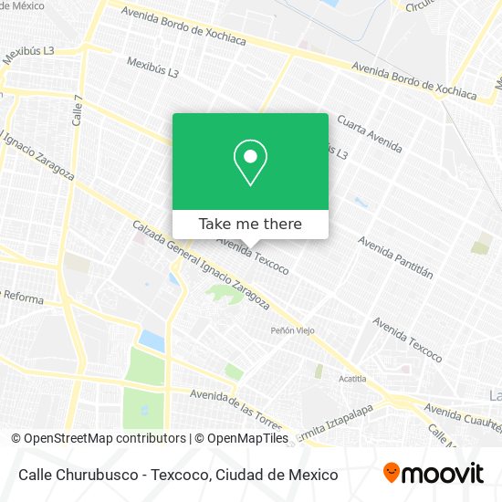 Mapa de Calle Churubusco - Texcoco