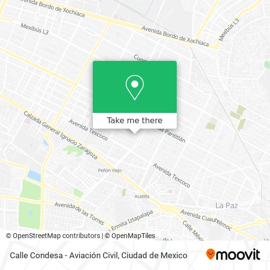 Mapa de Calle Condesa - Aviación Civil