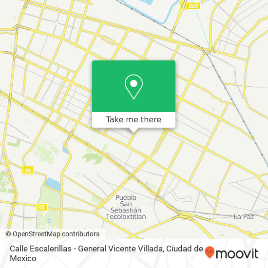 Mapa de Calle Escalerillas - General Vicente Villada