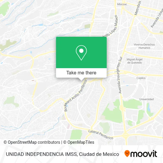 Mapa de UNIDAD INDEPENDENCIA IMSS
