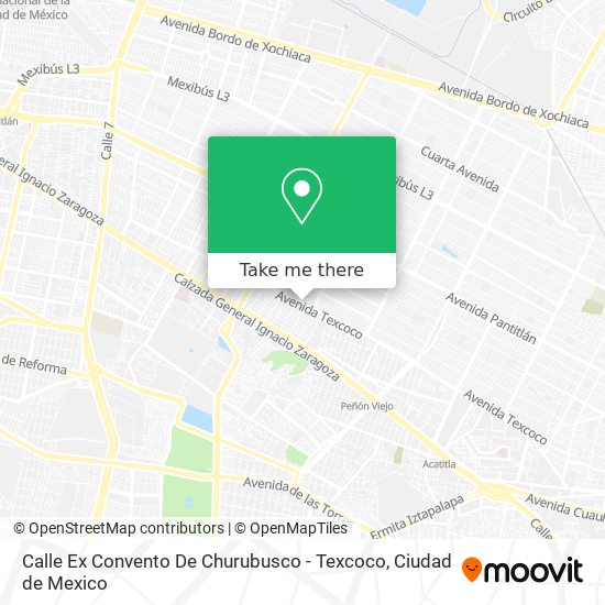 Calle Ex Convento De Churubusco - Texcoco map