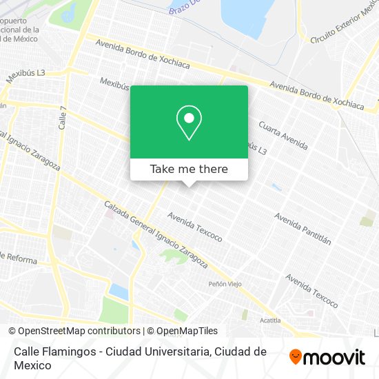 Mapa de Calle Flamingos - Ciudad Universitaria