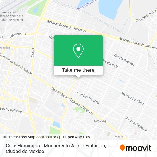 Mapa de Calle Flamingos - Monumento A La Revolución