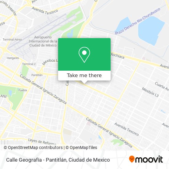 Calle Geografía - Pantitlán map