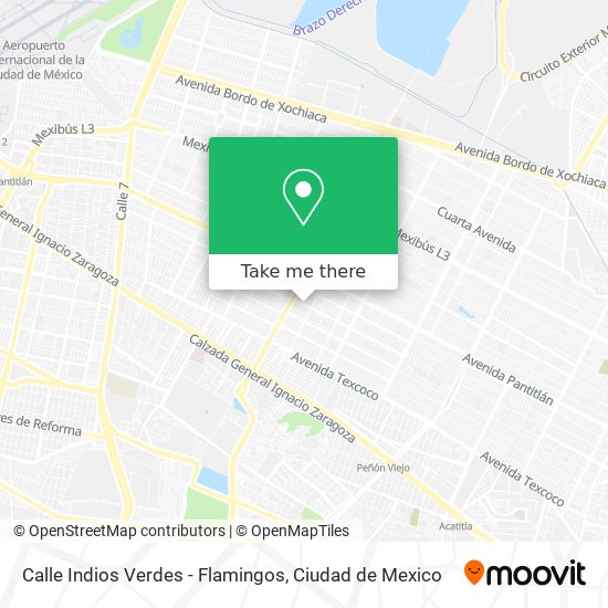 Calle Indios Verdes - Flamingos map