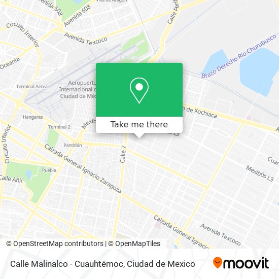 Calle Malinalco - Cuauhtémoc map