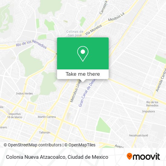 Mapa de Colonia Nueva Atzacoalco
