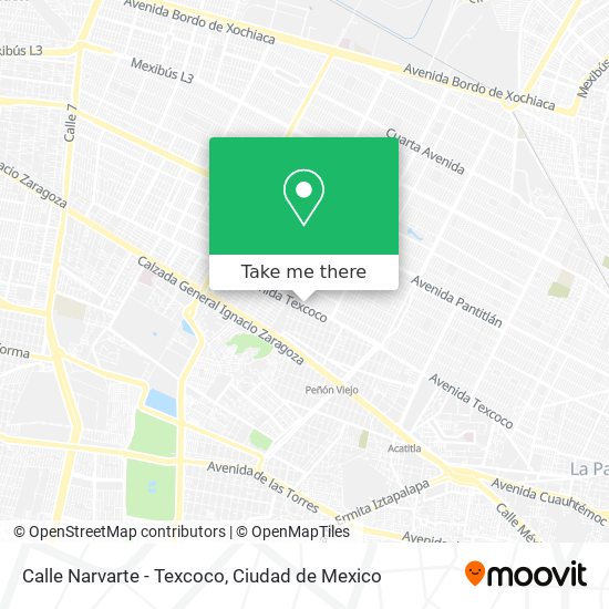 Mapa de Calle Narvarte - Texcoco