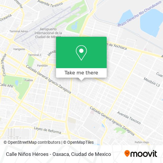 Calle Niños Héroes - Oaxaca map