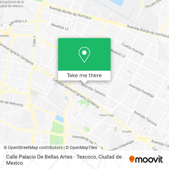Calle Palacio De Bellas Artes - Texcoco map