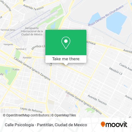 Calle Psicología - Pantitlán map