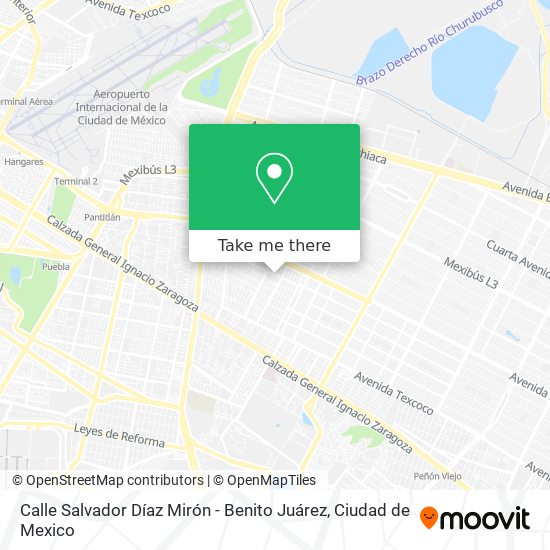 Calle Salvador Díaz Mirón - Benito Juárez map