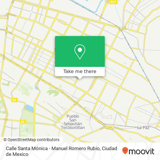 Mapa de Calle Santa Mónica - Manuel Romero Rubio