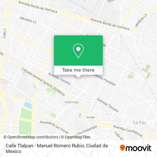 Mapa de Calle Tlalpan - Manuel Romero Rubio