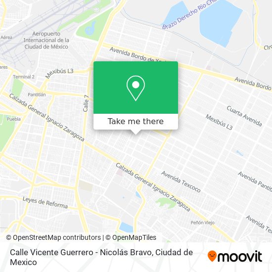 Calle Vicente Guerrero - Nicolás Bravo map