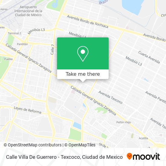 Calle Villa De Guerrero - Texcoco map