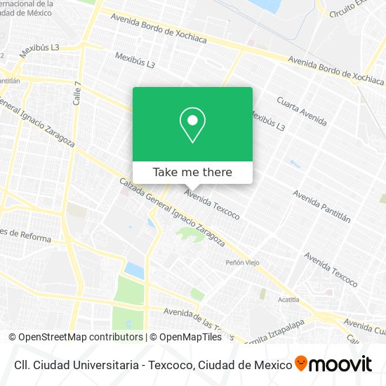 Mapa de Cll. Ciudad Universitaria - Texcoco