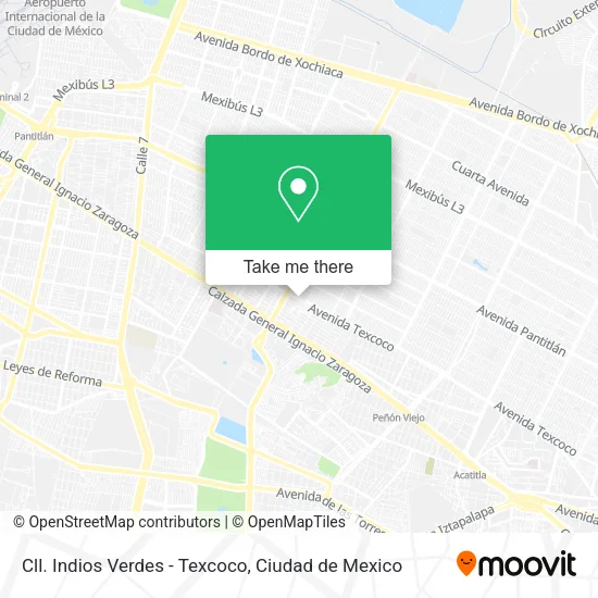 Mapa de Cll. Indios Verdes - Texcoco