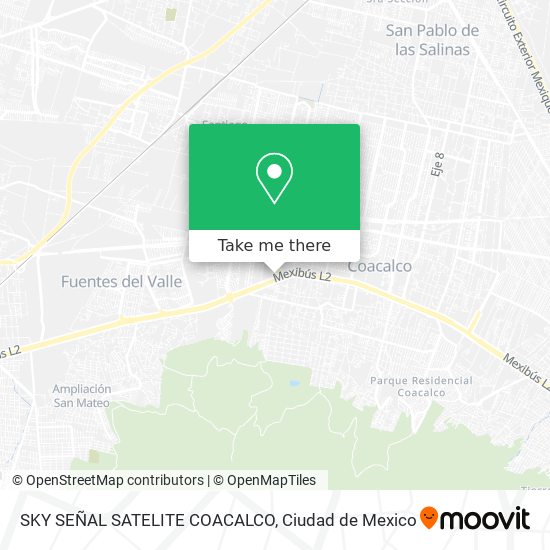Mapa de SKY SEÑAL SATELITE COACALCO