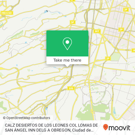 CALZ  DESIERTOS DE LOS LEONES   COL LOMAS DE SAN ÁNGEL INN DELG  A  OBREGON map