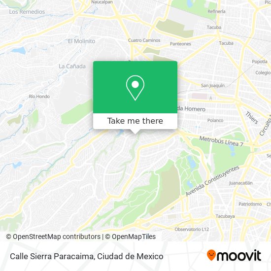 Mapa de Calle Sierra Paracaima
