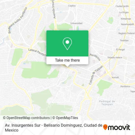 Av. Insurgentes Sur - Belisario Domínguez map