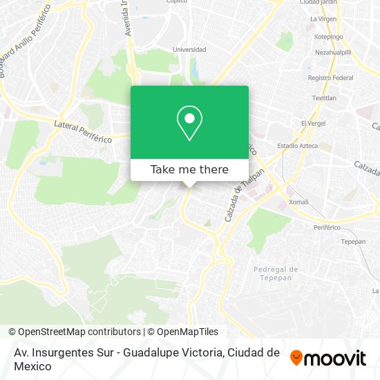 Av. Insurgentes Sur - Guadalupe Victoria map