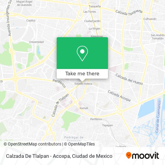 Calzada De Tlalpan - Acoxpa map
