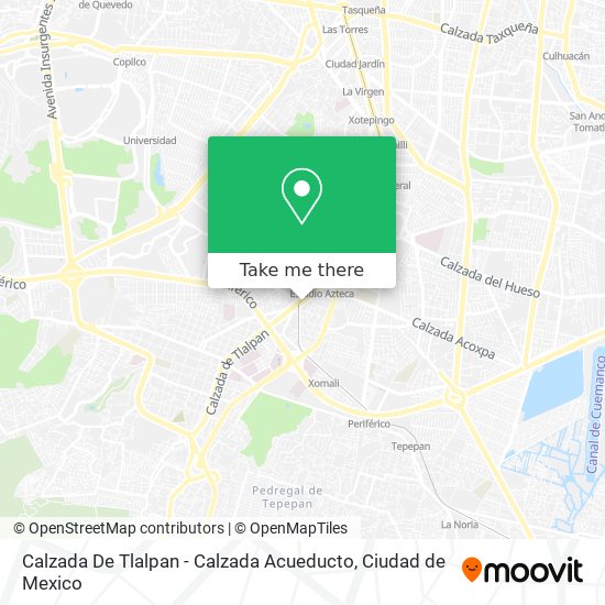 Calzada De Tlalpan - Calzada Acueducto map
