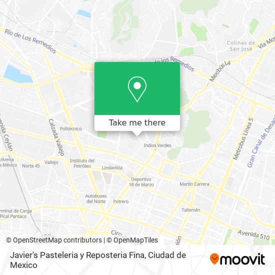 Javier's Pasteleria y Reposteria Fina map