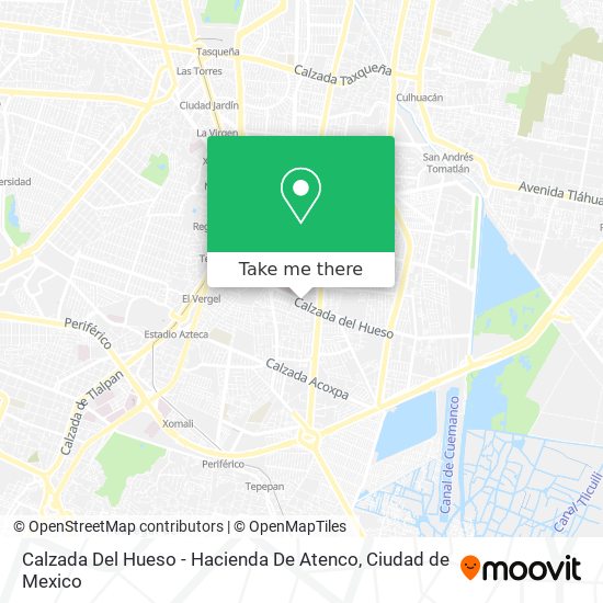 Calzada Del Hueso - Hacienda De Atenco map
