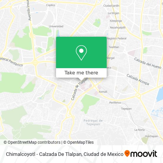 Chimalcoyotl - Calzada De Tlalpan map